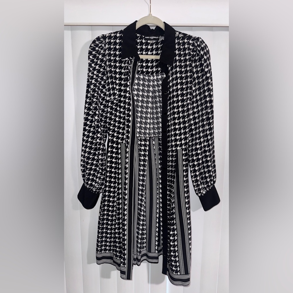 Karl Lagerfeld Monochrome Houndstooth Ensemble